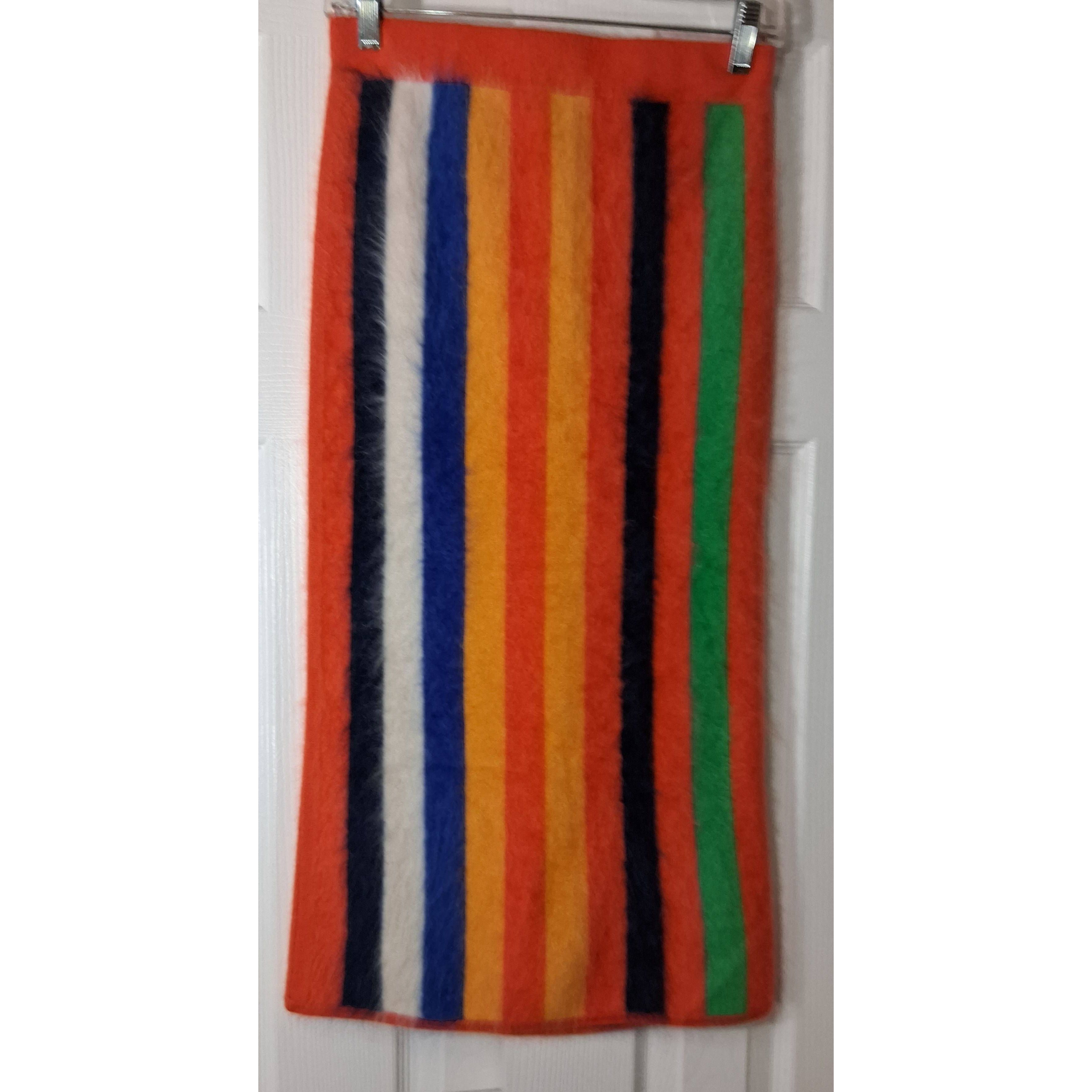 Christopher John Rogers J.Crew Womens Small Midi Skirt Orange Green Cashmere